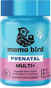71xYJlsMBJL.__AC_SX300_SY300_QL70_FMwebp_ Best Nest Wellness Mama Bird Prenatal Multi Plus - Prenatal Care Supplement Supports Brain & Digestive Health - Vegan Multivitamin with L-Methylfolate, Probiotics & More - 30 Caplets (30 Servings)