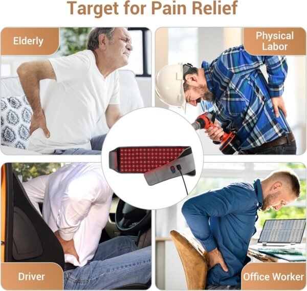 813ZppXfBL._AC_SL1500_ Comfytemp Red Light Therapy Belt with 126 LEDs, Infrared Red Light Therapy for Body, 660nm & 850nm, 22W Light Wrap with Timer for Back Waist Belly Joint Muscle Pain Relief(Corded)