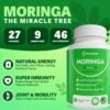 Rosabella Moringa Capsules - Pure Moringa Powder, Energy, Skin, Immune & Gut Health Superfood, Rich in Antioxidants, Essential Vitamins & Amino Acids, Natural Green Superfood Supplement - 60 Count