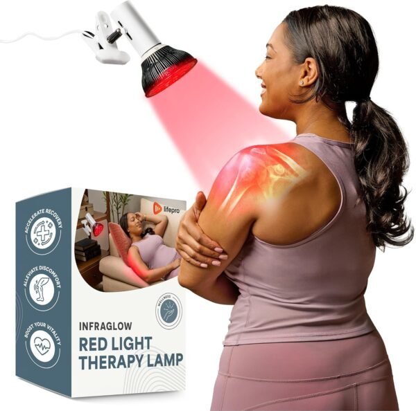 81bz8vLBjFL._AC_SL1500_ LifePro InfraGlow NIR & Red Light Therapy Lamp, Infrared Red Light Bulb with 18 LEDs & Clip-On Design, at-Home Therapy for Body, Chronic Pain Relief, Skin Wellness & Recovery