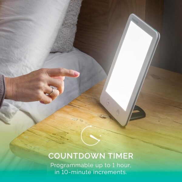 81eTMDdpOL._AC_SL1500_ Verilux HappyLight Lumi Plus - Light Therapy Lamp with 10,000 Lux, UV-Free, LED Bright White Light with Adjustable Brightness, Countdown Timer, & Detachable Stand - Boost Mood, Sleep, and Focus
