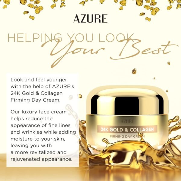 81eVrNiRLL._SL1500_ Azure Dermatologist Tested 24K Gold & Collagen Face Moisturizer - K Beauty Anti-Aging Face Cream for Firming & Skin Tightening Face Cream - Korean Skincare - All Skin Type 1.69 fl oz